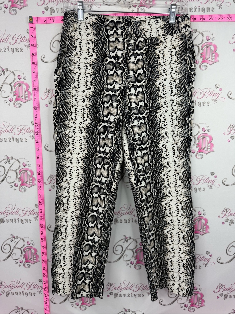 Jules & Leopold pants snake print Black and White Snake Print Pants